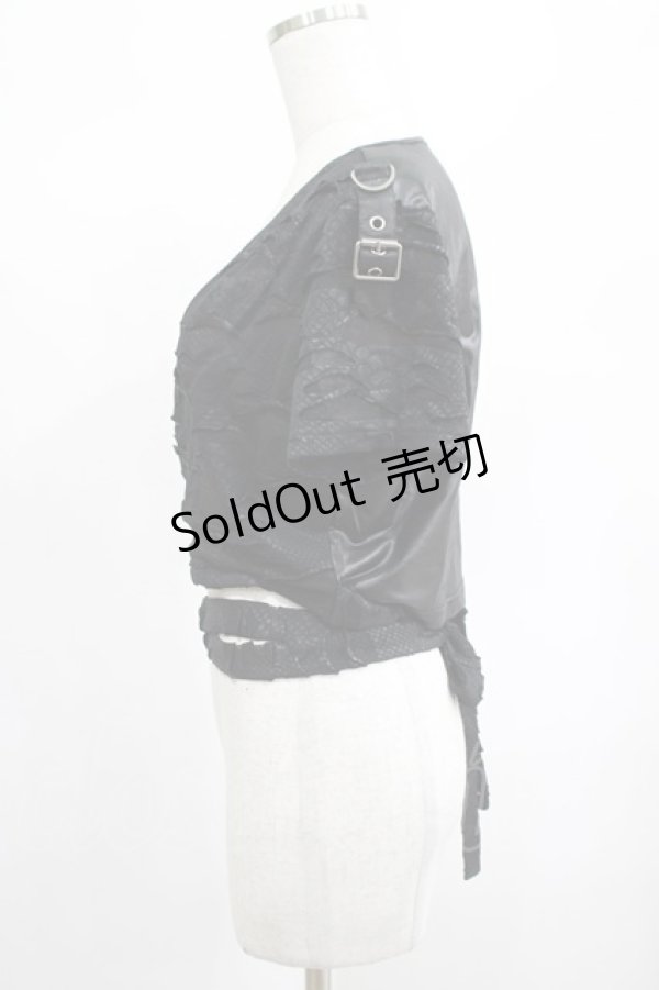 画像2: PUNK RAVE / Terror black crop top XL-XXL ブラック H-25-02-13-060-PU-TO-KB-ZS (2)