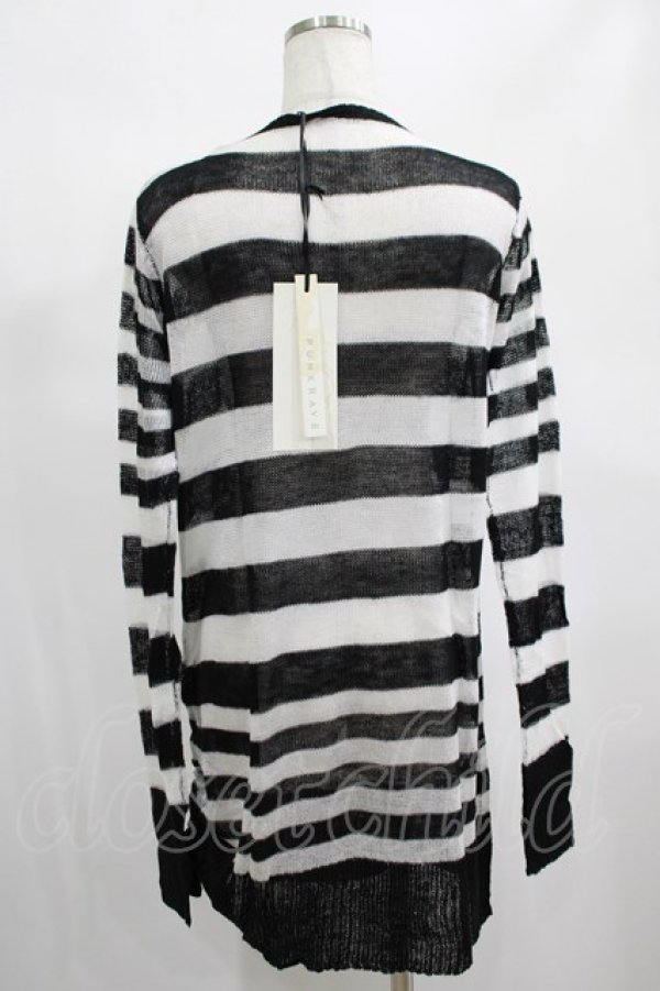 画像3: PUNK RAVE / Insanity striped sweater Free ホワイト H-25-02-13-063-PU-TO-KB-ZT237 (3)