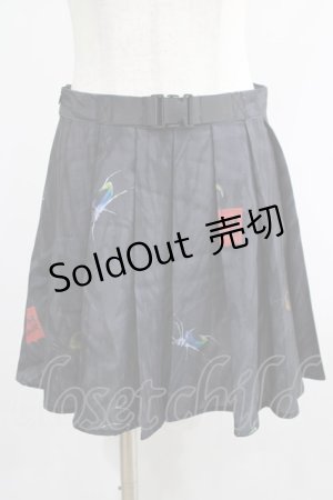 画像: PUNK RAVE / Black printed pleated skirt S ブラック H-25-02-13-033-PU-SK-KB-ZS