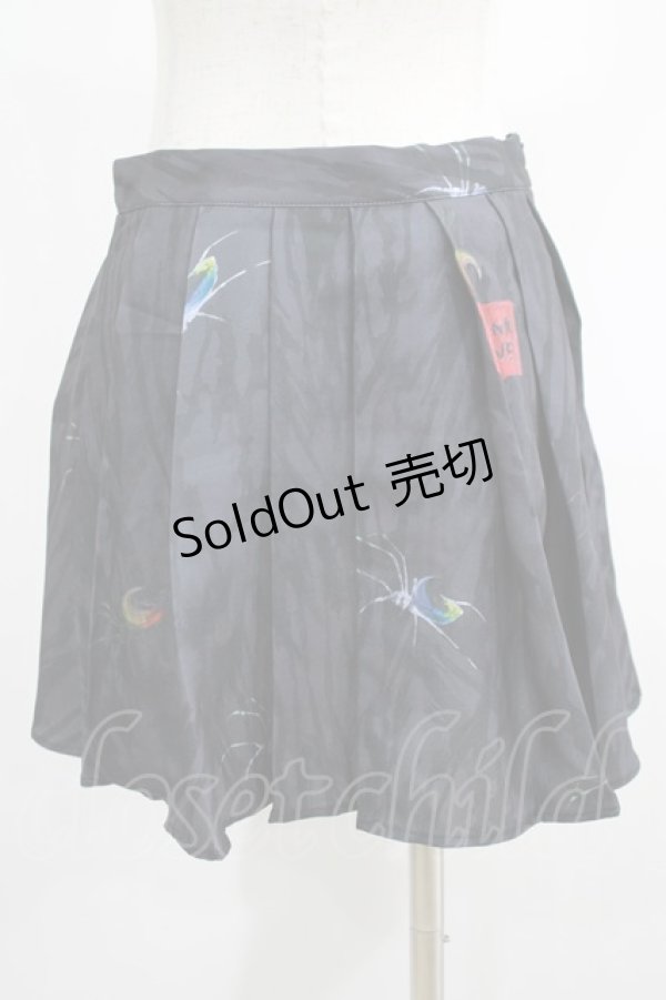 画像3: PUNK RAVE / Black printed pleated skirt S ブラック H-25-02-13-033-PU-SK-KB-ZS (3)