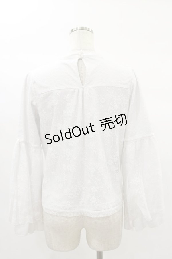 画像2: axes femme POETIQUE / リボン付レース姫袖ブラウス M オフ H-25-02-14-052-AX-BL-NS-ZH (2)