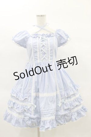 画像: Angelic Pretty / はしごレースワンピース Free サックス H-25-02-14-078-AP-OP-NS-ZH