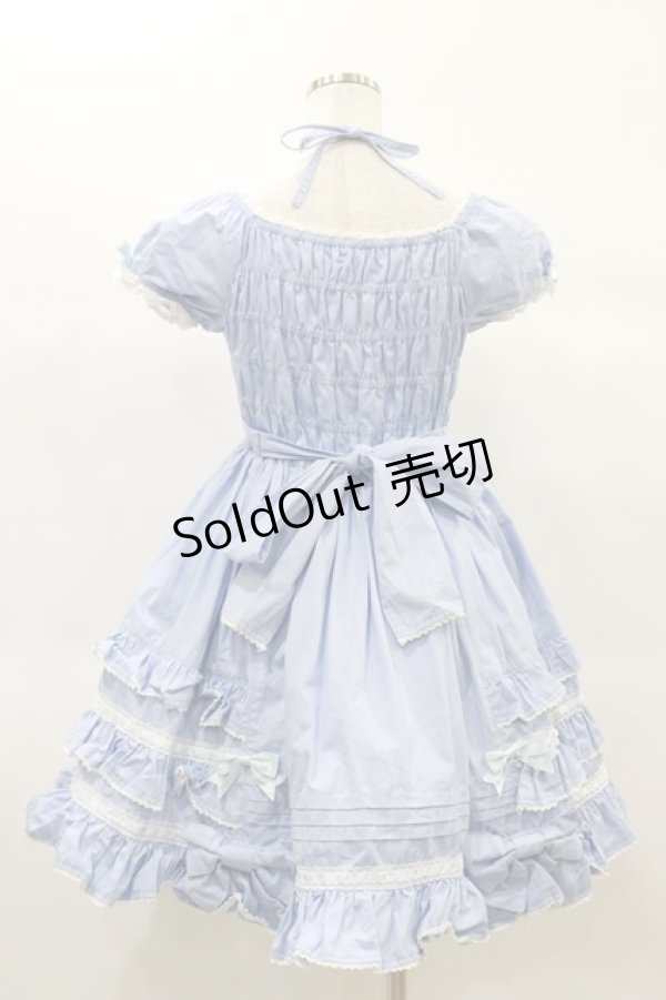 画像2: Angelic Pretty / はしごレースワンピース Free サックス H-25-02-14-078-AP-OP-NS-ZH (2)