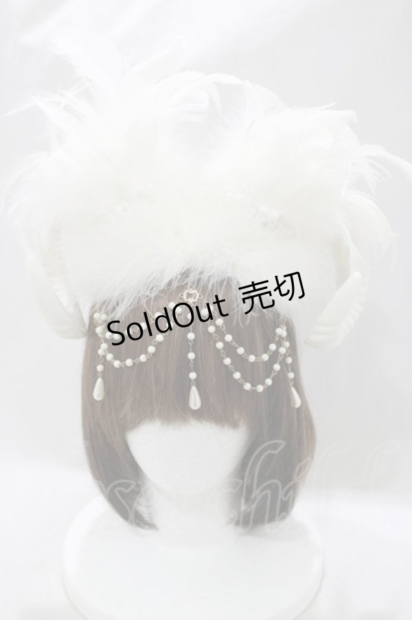 画像3: Millefleurs / 羊の角ヘッドドレス  白 H-25-02-14-1035-EL-AC-KB-ZH (3)