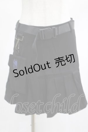 画像: PUNK RAVE / pleated skirt with waist bag S ブラック H-25-02-14-1019-PU-SK-KB-OS