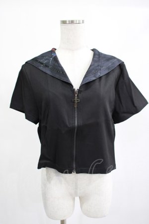 画像: PUNK RAVE / Chinese Style Silk Fan black sailor collar girl uniform jacket L ブラック H-25-02-14-1022-PU-TO-KB-ZI