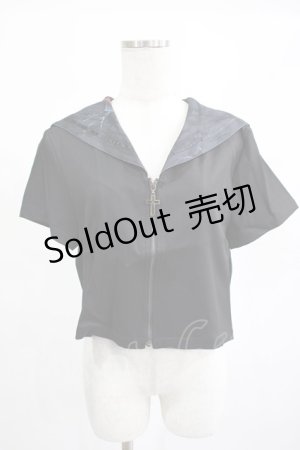 画像: PUNK RAVE / Chinese Style Silk Fan black sailor collar girl uniform jacket L ブラック H-25-02-14-1022-PU-TO-KB-ZI