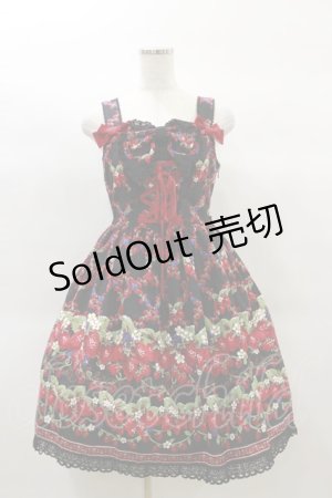 画像: BABY,THE STARS SHINE BRIGHT / Strawberry Garden柄ジャンパースカートI Free ブラック H-25-02-14-082-BA-OP-NS-ZH
