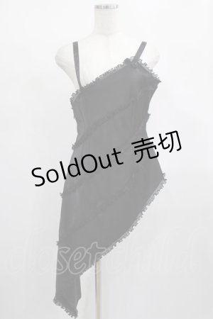 画像: MARBLE / アシンメトリースパイラルワンピース+リボン付きロングドレススカート  黒 H-25-02-15-030-GO-OP-KB-ZH