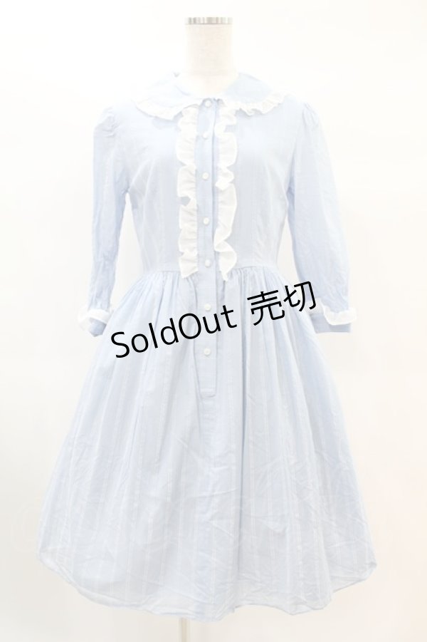 画像1: MILK / フェリシティDress  サックスストライプ H-25-02-15-1029-ML-OP-KB-ZH (1)