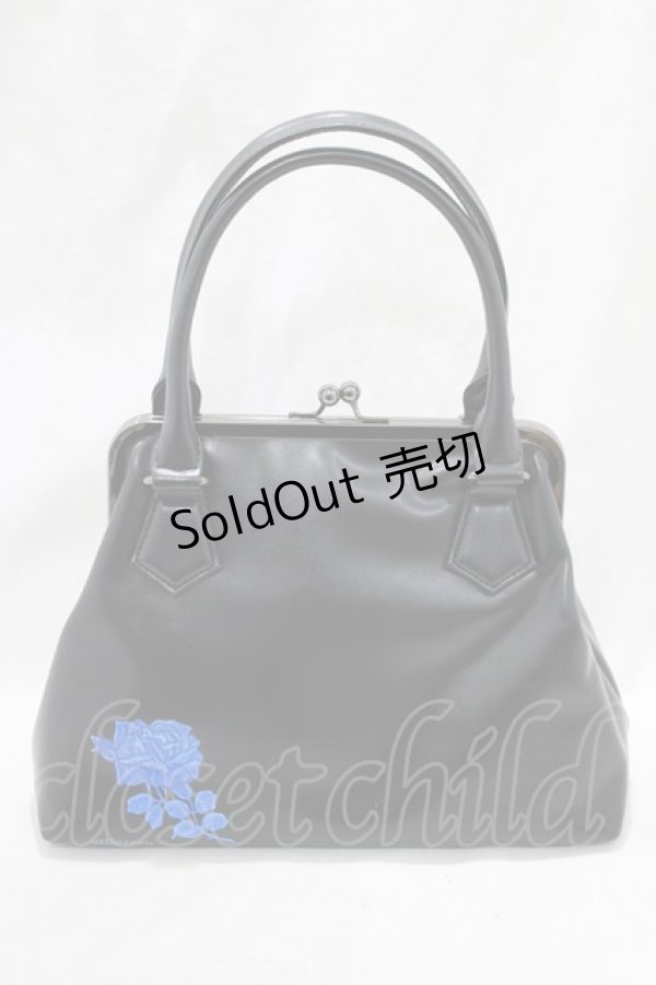 画像2: artherapie / フィセルローズ口金2WAYバッグ  黒×青 H-25-02-15-065-GO-BG-KB-ZH (2)
