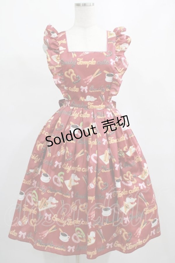 画像1: Emily Temple cute / Churrosエプロン風ワンピース M レッド H-25-02-15-008-ET-SK-KB-ZH (1)