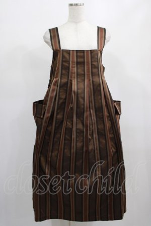 画像: Jane Marple Dans Le Salon / Old England stripe painter's dress M ブラウン H-25-02-15-009-JM-OP-KB-ZT411