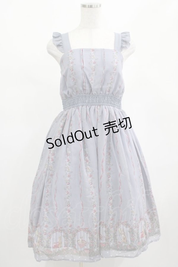 画像1: axes femme POETIQUE / うさぎ柄シフォンワンピース M ラベンダー H-25-02-16-023-AX-OP-NS-ZH (1)