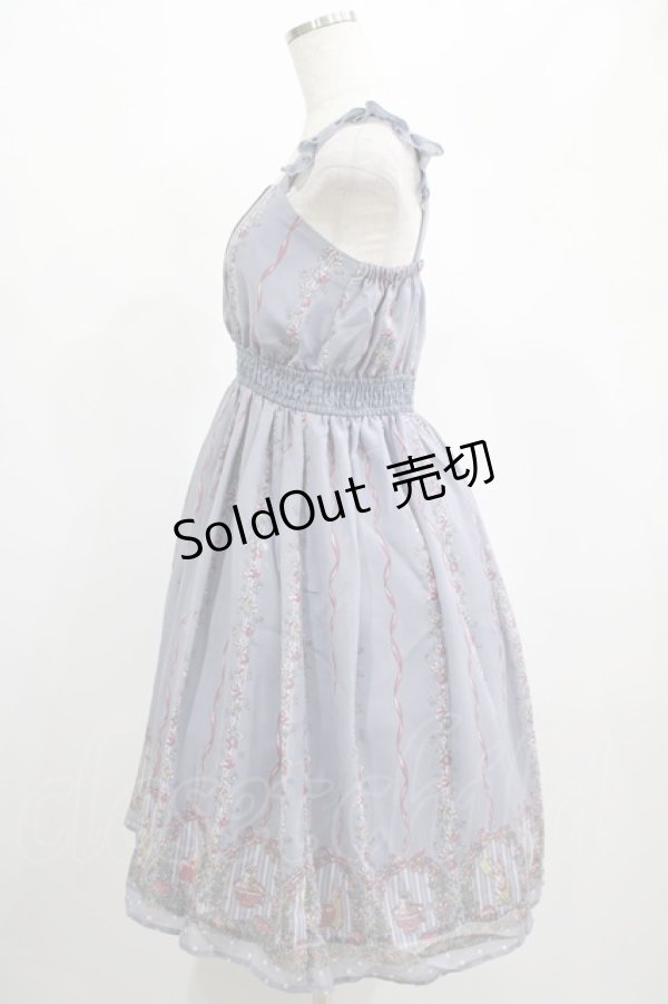 画像2: axes femme POETIQUE / うさぎ柄シフォンワンピース M ラベンダー H-25-02-16-023-AX-OP-NS-ZH (2)