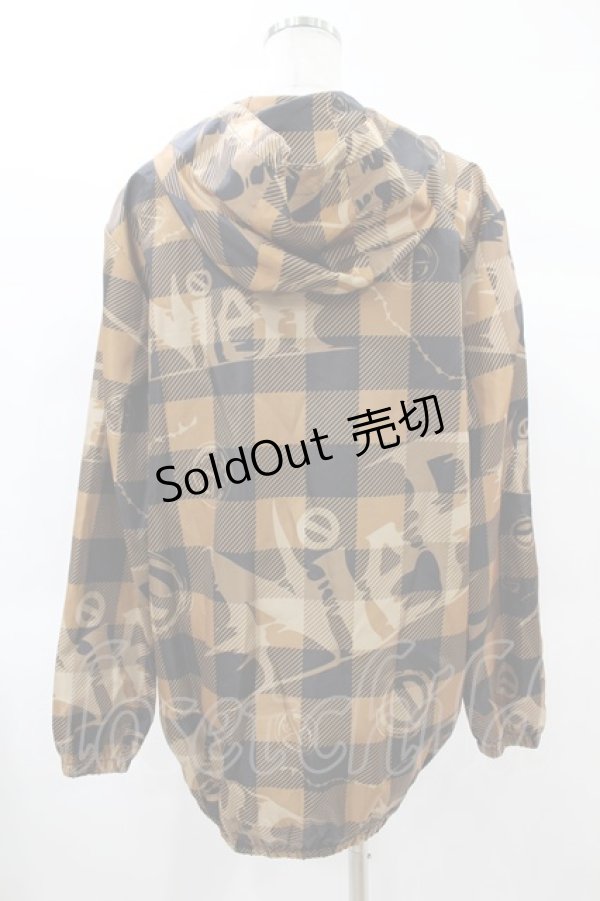 画像2: NieR Clothing / 総柄ZIPブルゾンパーカー  茶 H-25-02-17-070-PU-TO-KB-ZH (2)