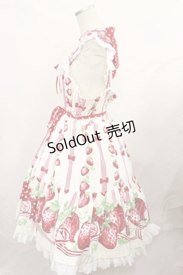画像2: Angelic Pretty / 摘みたていちごシャーリングジャンパースカート Free オフ H-25-02-17-1001-AP-OP-NS-ZH (2)