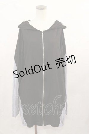 画像: Drug Honey / 配色ZIPパーカー  黒×グレー H-25-02-17-1027-PU-TO-KB-ZH