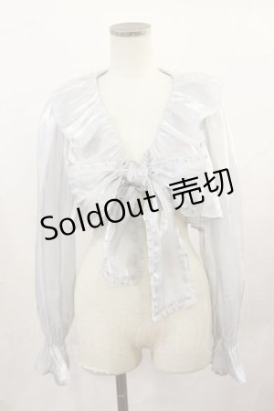 画像: Ank Rouge / シアークロップドブラウス M ブルー H-25-02-17-1034-CA-BL-NS-ZH
