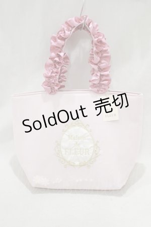 画像: Maison de FLEUR / パールフラワーフリルハンドルトートバッグ  ピンク H-25-02-18-039-LO-BG-NS-ZH