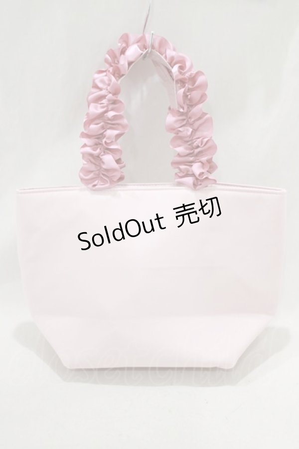 画像2: Maison de FLEUR / パールフラワーフリルハンドルトートバッグ  ピンク H-25-02-18-039-LO-BG-NS-ZH (2)