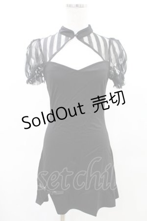 画像: PUNK RAVE / Chinese Style Silk Fan Cheongsam Dress XS ブラック H-25-02-18-2009-PU-OP-KB-ZI