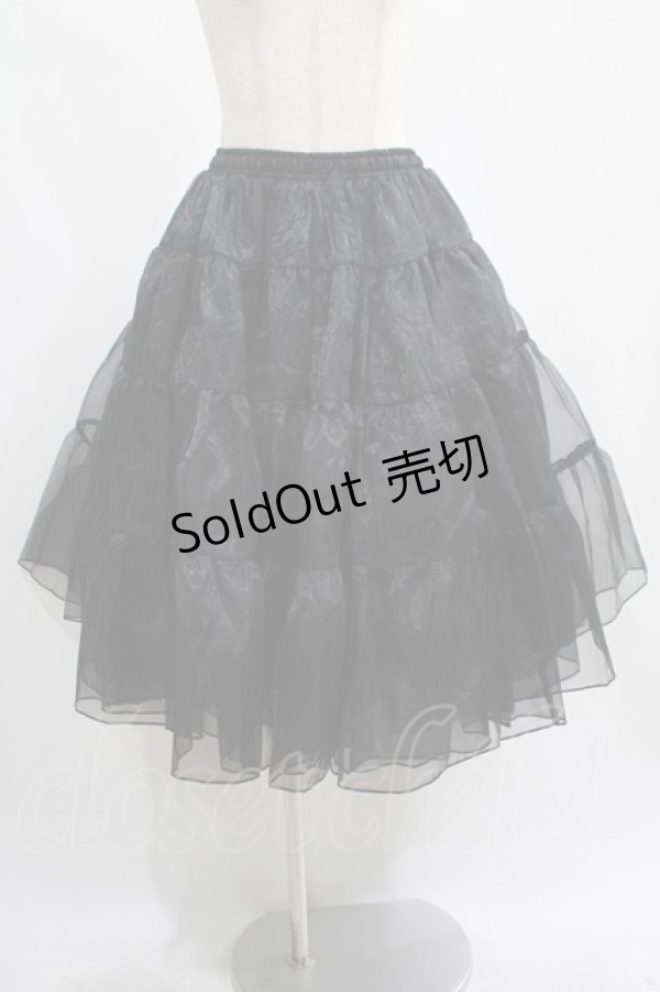 画像1: axes femme kawaii / ミディオーガンジーパニエ M ブラック H-25-02-19-043-AX-SK-NS-ZH (1)