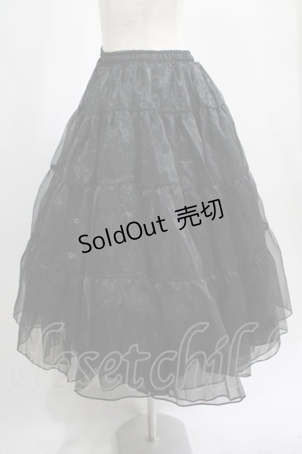 画像2: axes femme kawaii / ミディオーガンジーパニエ M ブラック H-25-02-19-043-AX-SK-NS-ZH (2)