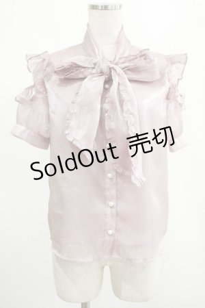 画像: Ank Rouge / 肩あきフリルリボンタイブラウス M ピンク H-25-02-19-048-CA-BL-NS-ZH