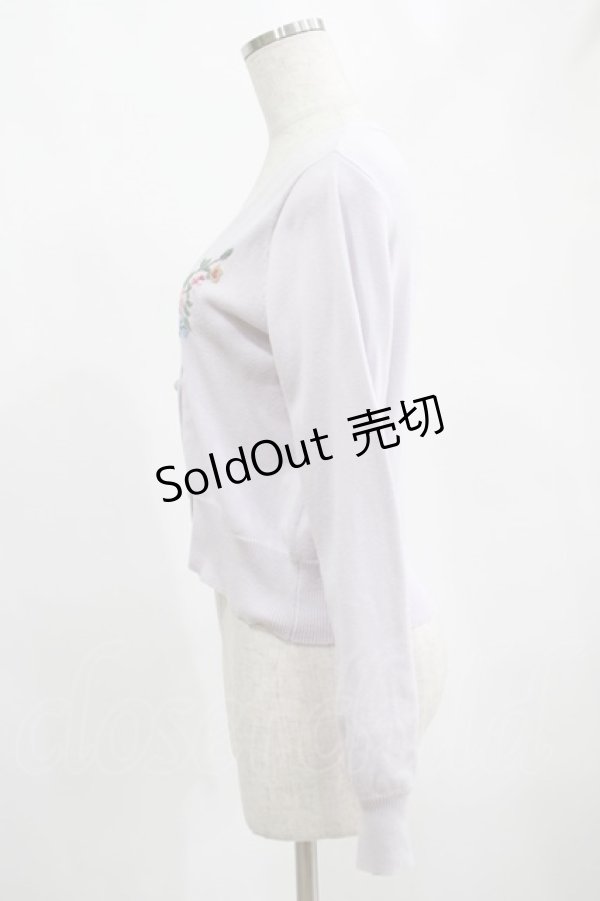 画像2: F&A / ローズ刺繍Vネックニットカーディガン Free LAVENDER H-25-02-19-053-LO-TO-NS-ZH (2)