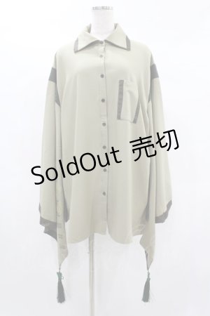 画像: IRO+IRO / 和室嗜む、畳デザイン和袖シャツ。 M グリーン H-25-02-19-1048-LO-BL-NS-ZH