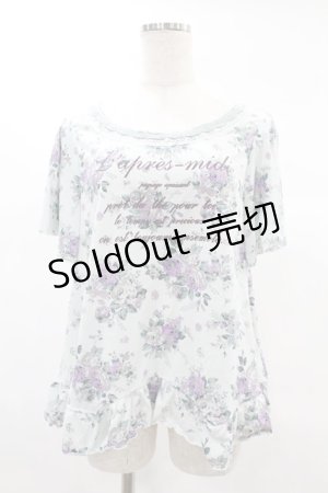 画像: axes femme / 花柄トップス M サックス H-25-02-19-1050-AX-TO-NS-ZH