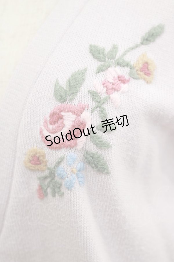 画像5: F&A / ローズ刺繍Vネックニットカーディガン Free LAVENDER H-25-02-19-053-LO-TO-NS-ZH (5)