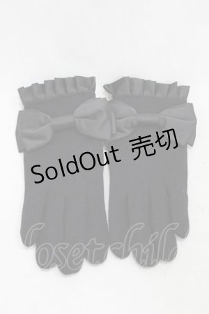画像: Maison de FLEUR / ビッグリボンフリルグローブ  ブラック H-25-02-20-1013-LO-ZA-NS-ZH