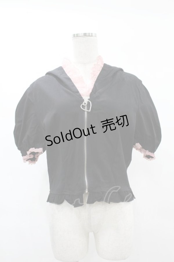 画像1: DARK IN LOVE / Alternative fashion cat haunt zipper top XL ブラック H-25-02-21-1050-PU-TO-KB-ZI (1)