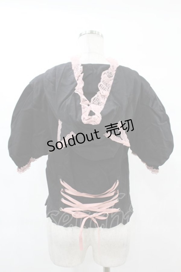 画像2: DARK IN LOVE / Alternative fashion cat haunt zipper top XL ブラック H-25-02-21-1050-PU-TO-KB-ZI (2)
