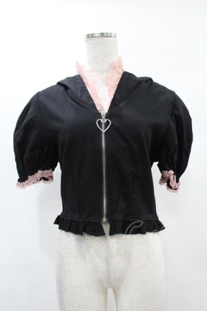 画像: DARK IN LOVE / Alternative fashion cat haunt zipper top L ブラック H-25-02-21-1051-PU-TO-KB-OS
