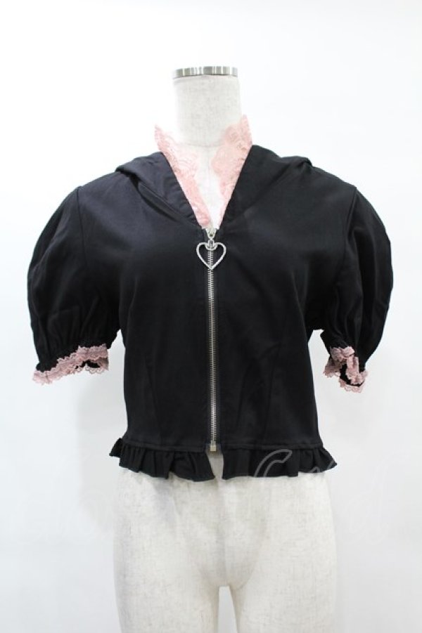 画像1: DARK IN LOVE / Alternative fashion cat haunt zipper top L ブラック H-25-02-21-1051-PU-TO-KB-OS (1)