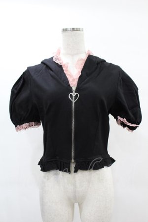 画像: DARK IN LOVE / Alternative fashion cat haunt zipper top L ブラック H-25-02-21-1052-PU-TO-KB-ZH