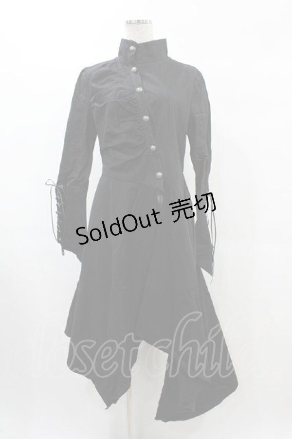 画像1: DARK IN LOVE / Punk long jacket with oblique asymmetrical shape M ブラック H-25-02-21-1055-PU-JA-KB-ZT (1)