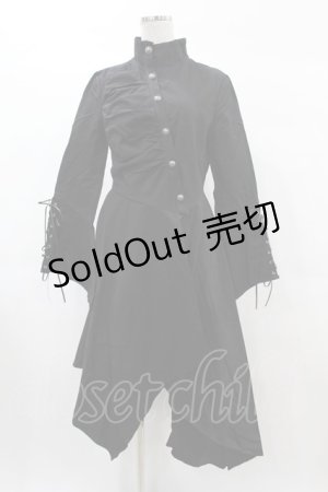 画像: DARK IN LOVE / Punk long jacket with oblique asymmetrical shape S ブラック H-25-02-21-1057-PU-JA-KB-ZT