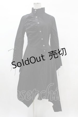 画像: DARK IN LOVE / Punk long jacket with oblique asymmetrical shape S ブラック H-25-02-21-1058-PU-JA-KB-ZH