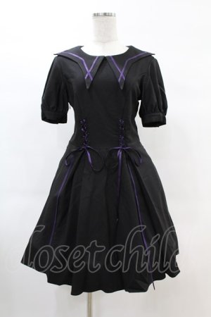 画像: DARK IN LOVE / Magic girl purple line trims mini dress M ブラック H-25-02-21-1016-PU-OP-KB-ZH