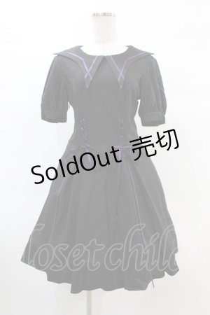 画像: DARK IN LOVE / Magic girl purple line trims mini dress M ブラック H-25-02-21-1016-PU-OP-KB-OS