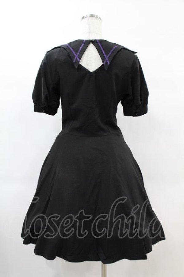 画像2: DARK IN LOVE / Magic girl purple line trims mini dress M ブラック H-25-02-21-1016-PU-OP-KB-ZH (2)