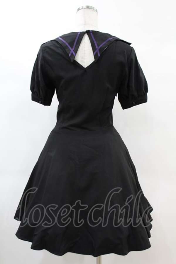画像2: DARK IN LOVE / Magic girl purple line trims mini dress S ブラック H-25-02-21-1019-PU-OP-KB-ZI (2)