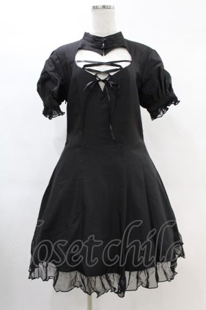 画像: DARK IN LOVE / Gothic lolita hearted lace up midi dress L ブラック H-25-02-21-1021-PU-OP-KB-ZH