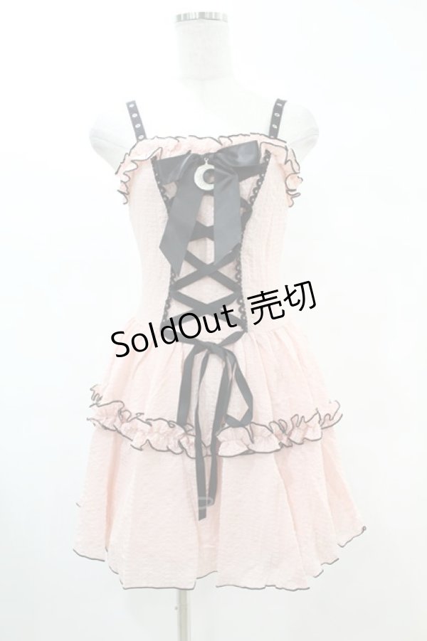 画像1: DARK IN LOVE / Pink doll moon strap dress XS ピンク H-25-02-21-1026-PU-OP-KB-ZI (1)