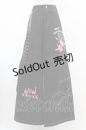 画像: DARK IN LOVE / Rabel fashion danger bear metal studded baggy trousers L ブラック H-25-02-21-1034-PU-PA-KB-ZH