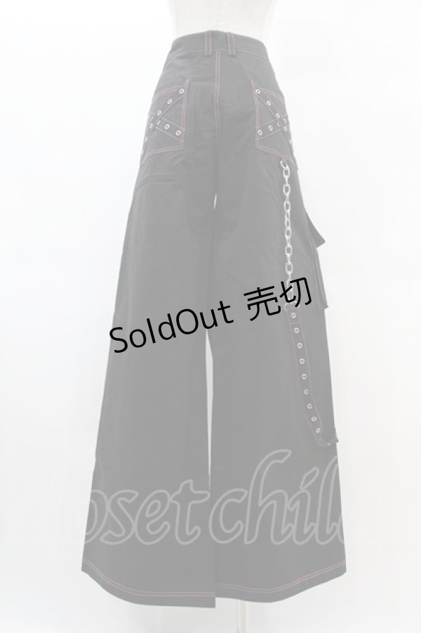 画像2: DARK IN LOVE / Rabel fashion danger bear metal studded baggy trousers L ブラック H-25-02-21-1034-PU-PA-KB-ZH (2)